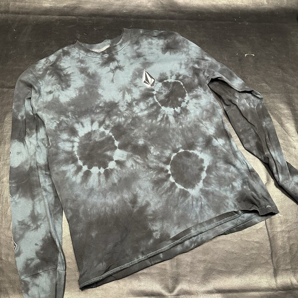 Volcom Iconic Stone Blue Tie Dye Long Sleeve T-Shirt 100% Cotton Men’s M